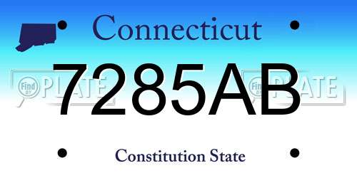 7285AB Connecticut License Plate