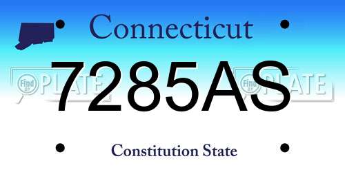 7285AS Connecticut License Plate