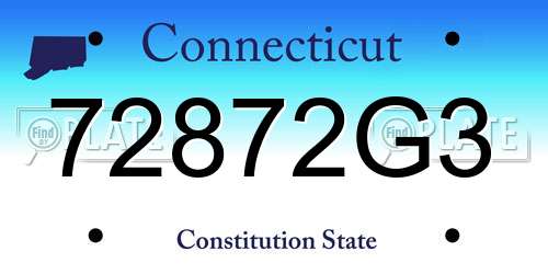 72872G3 Connecticut License Plate