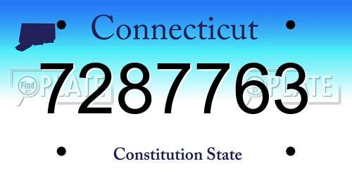 7287763 Connecticut License Plate