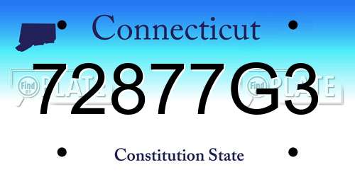 72877G3 Connecticut License Plate
