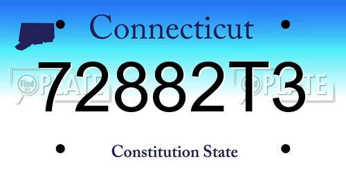 72882T3 Connecticut License Plate
