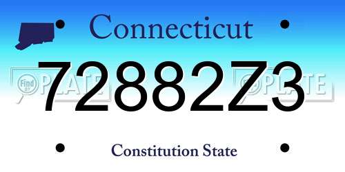 72882Z3 Connecticut License Plate