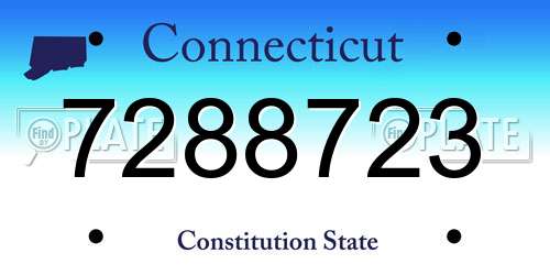 7288723 Connecticut License Plate