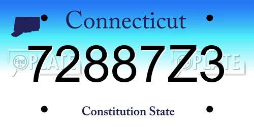 72887Z3 Connecticut License Plate