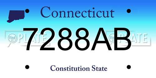 7288AB Connecticut License Plate