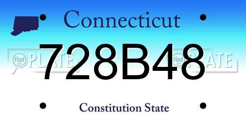 728B48 Connecticut License Plate