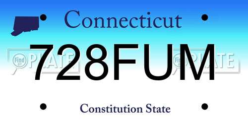 728FUM Connecticut License Plate