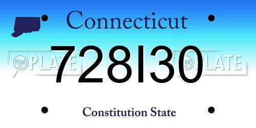 728I30 Connecticut License Plate