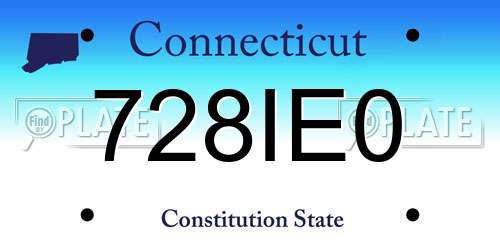 728IE0 Connecticut License Plate