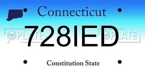 728IED Connecticut License Plate