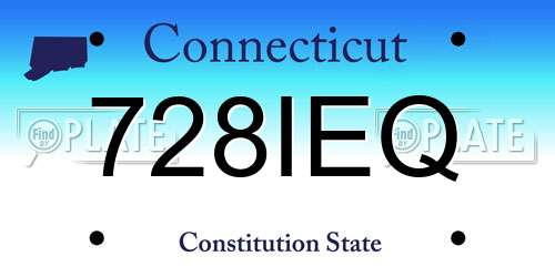 728IEQ Connecticut License Plate