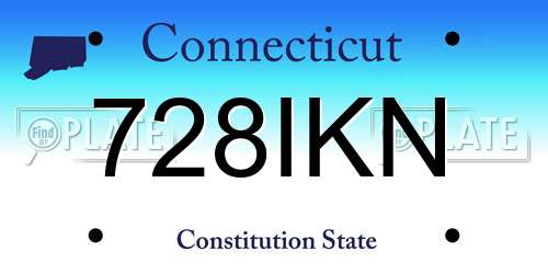 728IKN Connecticut License Plate