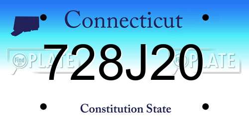 728J20 Connecticut License Plate