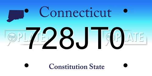 728JT0 Connecticut License Plate