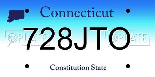 728JTO Connecticut License Plate