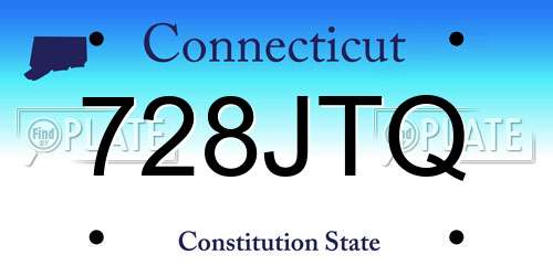 728JTQ Connecticut License Plate