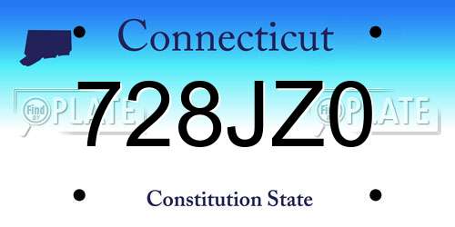 728JZ0 Connecticut License Plate