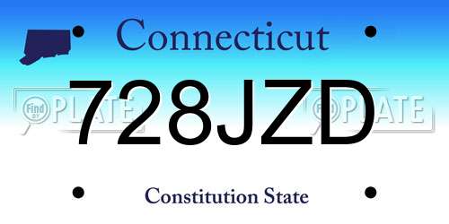 728JZD Connecticut License Plate