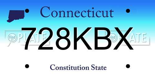 728KBX Connecticut License Plate