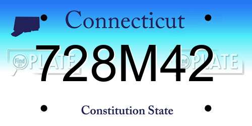 728M42 Connecticut License Plate