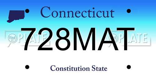 728MAT Connecticut License Plate