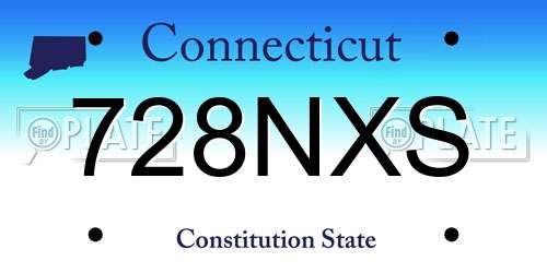 728NXS Connecticut License Plate