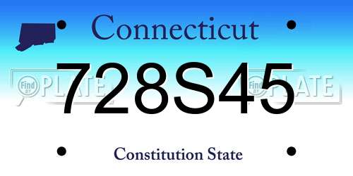 728S45 Connecticut License Plate