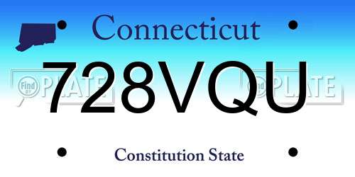 728VQU Connecticut License Plate