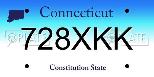 728XKK Connecticut License Plate