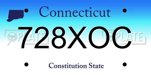 728XOC Connecticut License Plate