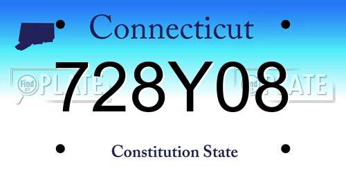 728Y08 Connecticut License Plate