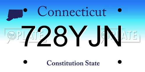 728YJN Connecticut License Plate