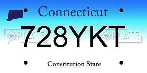 728YKT Connecticut License Plate
