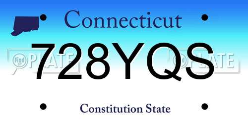 728YQS Connecticut License Plate