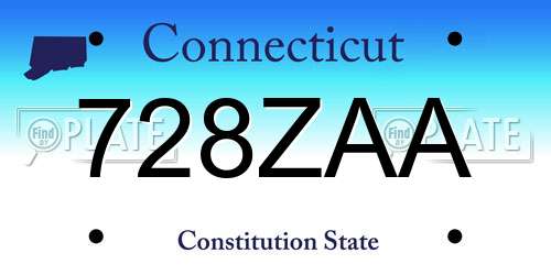 728ZAA Connecticut License Plate