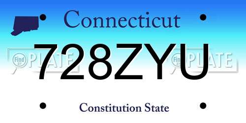 728ZYU Connecticut License Plate