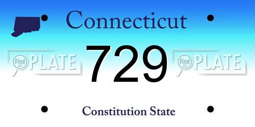 729 Connecticut License Plate