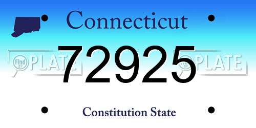 72925 Connecticut License Plate