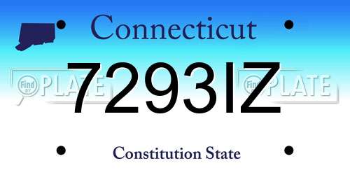 7293IZ Connecticut License Plate