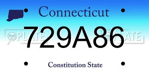 729A86 Connecticut License Plate