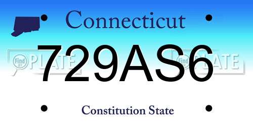729AS6 Connecticut License Plate