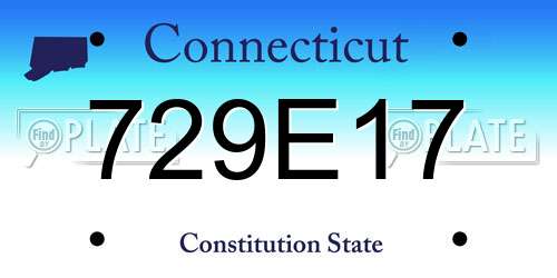 729E17 Connecticut License Plate