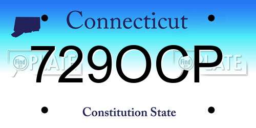 729OCP Connecticut License Plate
