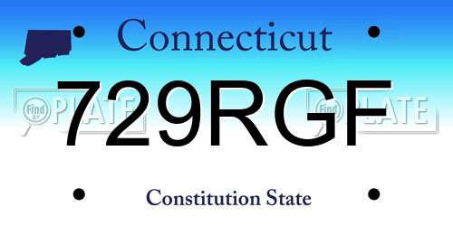 729RGF Connecticut License Plate