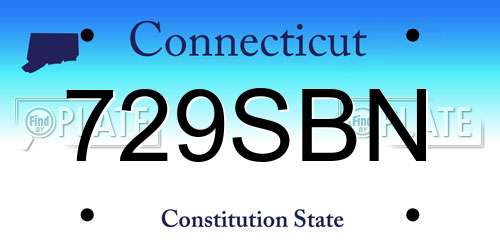 729SBN Connecticut License Plate