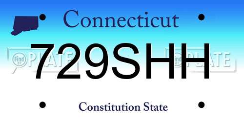 729SHH Connecticut License Plate