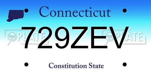 729ZEV Connecticut License Plate