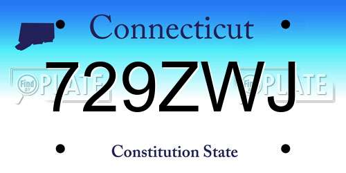 729ZWJ Connecticut License Plate