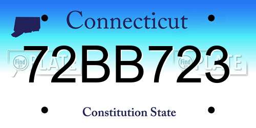 72BB723 Connecticut License Plate